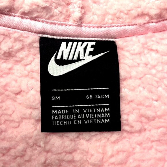 Nike Baby Girls Hooded Fleece Coverall Pink 9M Cozy Zip-Up NWT - Picture 5 of 7